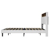 Living Fusion White Vinie Faux Leather Bed with LED