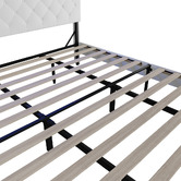 Living Fusion White Vinie Faux Leather Bed with LED