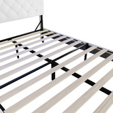 Living Fusion White Vinie Faux Leather Bed with LED