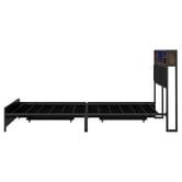 Living Fusion Aly Faux Leather Bed with LED &amp; Drawers