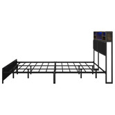 Living Fusion Aly Faux Leather Bed with LED &amp; USB Ports