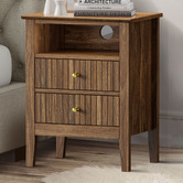 Living Fusion Andes 2 Drawer &amp; Shelf Bedside Table
