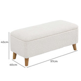 Living Fusion Robin Eucalyptus Wood Storage Ottoman Bench