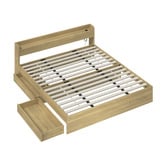 Living Fusion Natural Cassandra Bed with USB Port &amp; Drawers