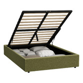 Living Fusion Green Seraphine Sherpa Gas Lift Storage Bed Base