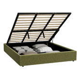 Living Fusion Green Seraphine Sherpa Gas Lift Storage Bed Base