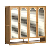 Living Fusion Vanya 4 Door Bamboo Shoe Cabinet