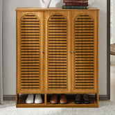 Living Fusion Vanya 3 Door Bamboo Shoe Cabinet