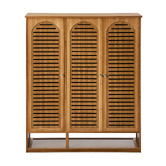 Living Fusion Vanya 3 Door Bamboo Shoe Cabinet