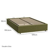 Living Fusion Green Seraphine Sherpa Gas Lift Storage Bed Base
