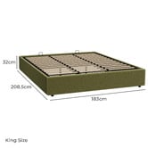 Living Fusion Green Seraphine Sherpa Gas Lift Storage Bed Base