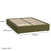 Living Fusion Green Seraphine Sherpa Gas Lift Storage Bed Base