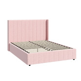 Living Fusion Pink Meier Boucle Gas Lift Storage Bed
