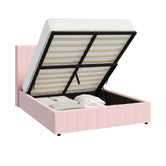 Living Fusion Pink Meier Boucle Gas Lift Storage Bed