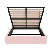 Living Fusion Pink Meier Boucle Gas Lift Storage Bed