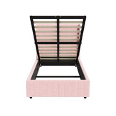 Living Fusion Pink Meier Boucle Gas Lift Storage Bed