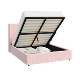 Living Fusion Pink Meier Boucle Gas Lift Storage Bed