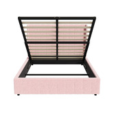 Living Fusion Pink Meier Boucle Gas Lift Storage Bed