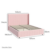 Living Fusion Pink Meier Boucle Gas Lift Storage Bed