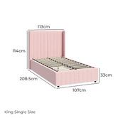 Living Fusion Pink Meier Boucle Gas Lift Storage Bed