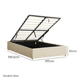 Living Fusion Beige Aldan Gas Lift Storage Bed Base