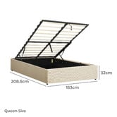 Living Fusion Beige Aldan Gas Lift Storage Bed Base