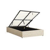 Living Fusion Beige Aldan Gas Lift Storage Bed Base