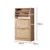 Living Fusion Holly 3 Door Rattan Shoe Cabinet