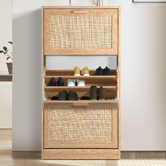 Living Fusion Holly 3 Door Rattan Shoe Cabinet
