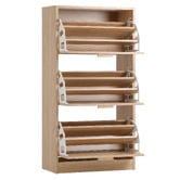 Living Fusion Holly 3 Door Rattan Shoe Cabinet