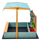 Living Fusion Velen Fir Wood Sandpit with Canopy