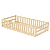 Living Fusion Ludwig Pine Wood Single Bed with Safety Gate