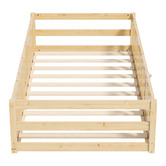 Living Fusion Ludwig Pine Wood Single Bed with Safety Gate