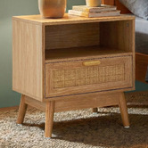 Living Fusion Holly Rattan 1 Drawer Bedside Table