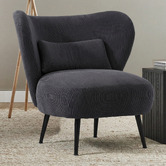 Living Fusion Aleyn Corduroy Velvet Wing Back Chair