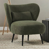 Living Fusion Aleyn Corduroy Velvet Wing Back Chair