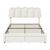 Living Fusion Chloe Velvet Bed Frame with LED &amp; Drawers