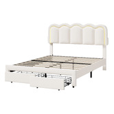 Living Fusion Chloe Velvet Bed Frame with LED &amp; Drawers