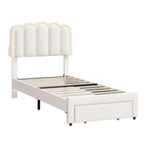 Living Fusion Chloe Velvet Bed Frame with LED &amp; Drawers