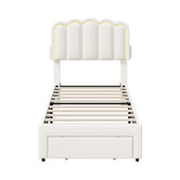 Living Fusion Chloe Velvet Bed Frame with LED &amp; Drawers