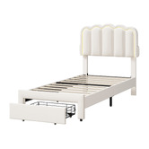 Living Fusion Chloe Velvet Bed Frame with LED &amp; Drawers