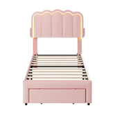 Living Fusion Chloe Velvet Bed Frame with LED &amp; Drawers