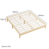 Living Fusion Ellisha Pine Wood Bed Base