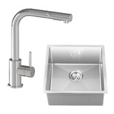 Living Fusion Parker 440mm Single Stainless Steel Kitchen Sink &amp; Mixer Package