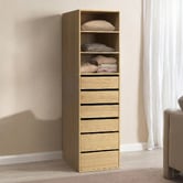 Living Fusion Natural Cassandra 6 Drawer 3 Shelf Wardrobe