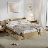 Living Fusion Natural Cassandra Bed with USB Port &amp; Drawers