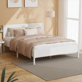 Living Fusion Maiah Scalloped Pine Wood Bed