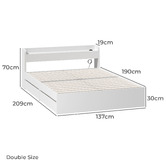 Living Fusion White Cassandra Bed with USB Port &amp; Drawers