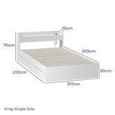 Living Fusion White Cassandra Bed with USB Port &amp; Drawers