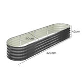 Living Fusion Gordo Galvanised Steel Raised Garden Bed